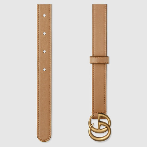 GUCCI Thin Belt With Double G Buckle