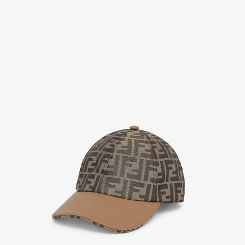 FENDI Hat Brown Ff Jacquard Fabric Baseball Cap