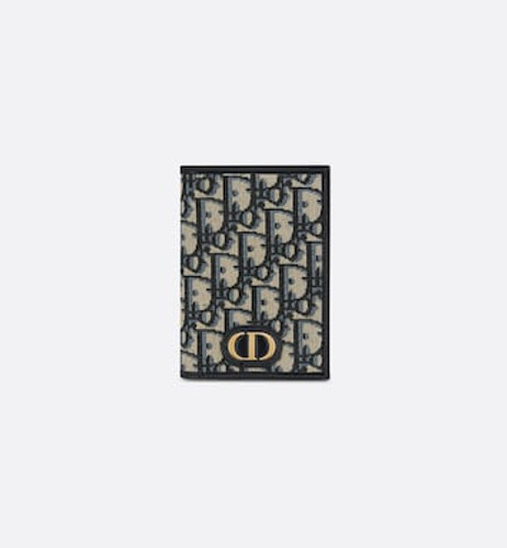 DIOR  30 Montaigne Passport Holder Blue