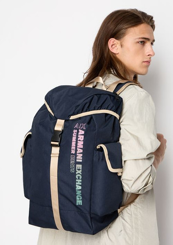 ARMANI EXCHANGE Recycled fabric backpack