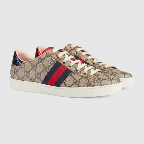 GUCCI Women's GG Supreme Ace canvas trainers