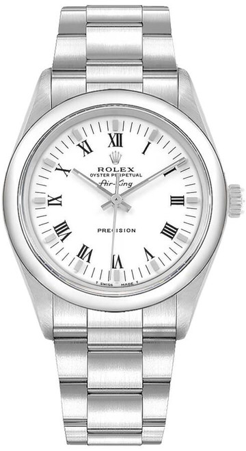 ROLEX Oyster Perpetual Air King White Roman Dial 34mm Watch 14000