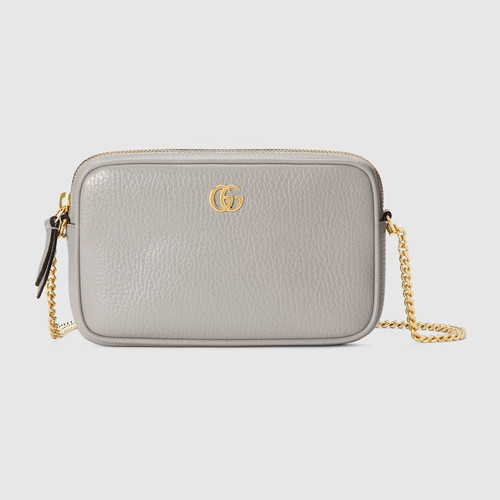 GUCCI Gg Marmont Mini Shoulder Bag-Grey