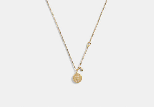 COACH Virgo Coin Pendant Necklace GOLD Image 1