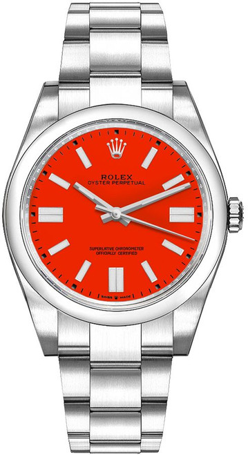 ROLEX Oyster Perpetual 36 Oystersteel Coral Red Unisex Watch 126000-0007 Image 1