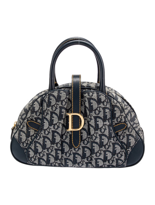 CHRISTIAN DIOR Diorissimo Double Saddle Bowler Bag