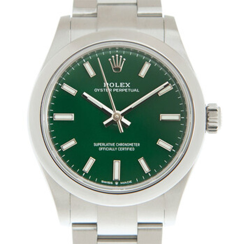 ROLEX Oyster Perpetual 31 Automatic Green Dial Ladies Watch