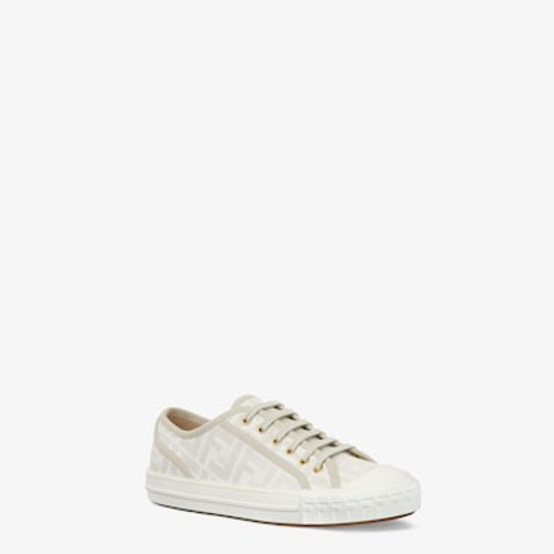 FENDI Domino White FF fabric low-tops