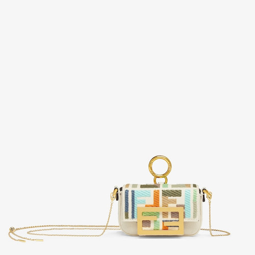 Fendi Mon Tresor FF Canvas Mini Bag Green 8BS010ANXDF1K3B