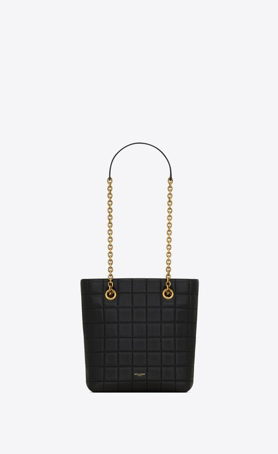 SAINT LAURENT Quilted Square Mini Tote In Lambskin