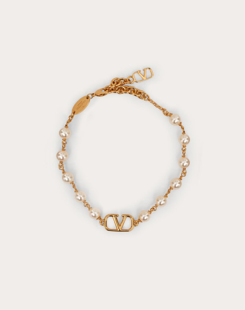 VALENTINO Signature Vlogo Bracelet With Pearls