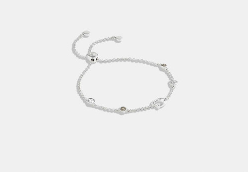 COACH Signature Crystal Slider Bracelet SILVER/BLACK Image 1