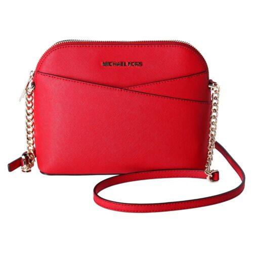 MICHAEL KORS Jet Set Travel Medium Logo Dome Crossbody Bag - Bright Red