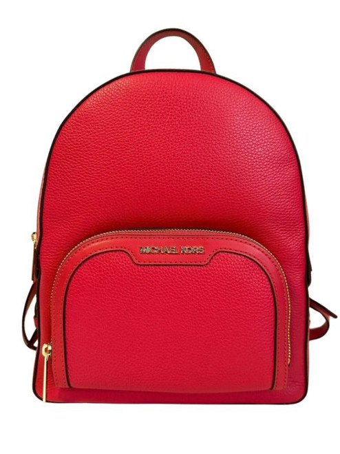 MICHAEL KORS Jaycee Medium Pebbled Leather Backpack - Bright Red