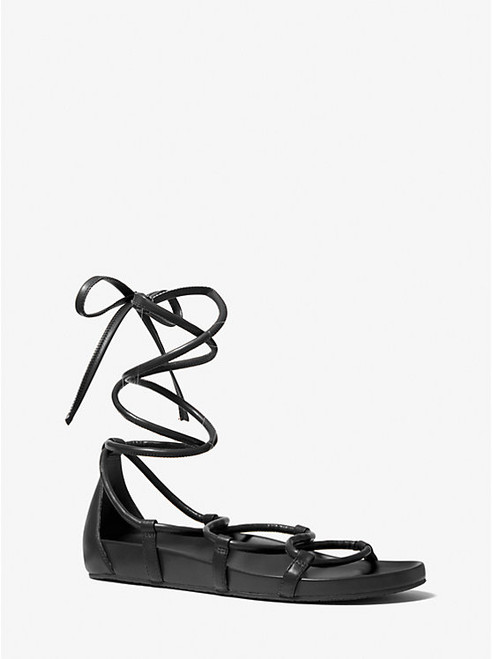 MICHAEL KORS Vero Faux Leather Lace-Up Sandal BLACK Image 1