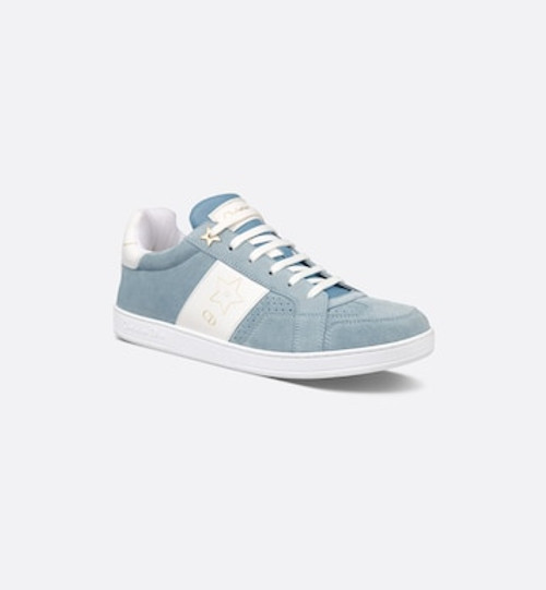 DIOR Star Sneaker Pastel Blue Suede And White