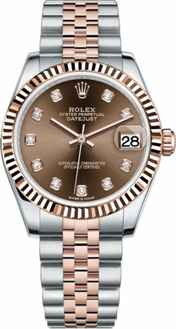 ROLEX Datejust 31 Diamond Hour Markers Women's Watch