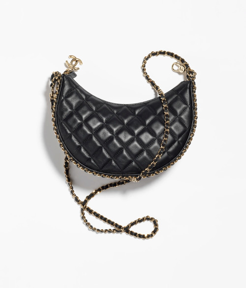 Hobo handbag, Shiny crumpled lambskin & gold-tone metal, yellow — Fashion |  CHANEL