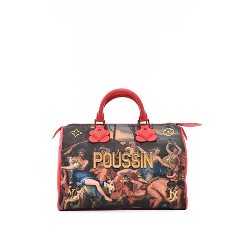 LOUIS VUITTON X Nicolas Poussin Limited Edition Speedy 30 Handbag Red Leather Image 1