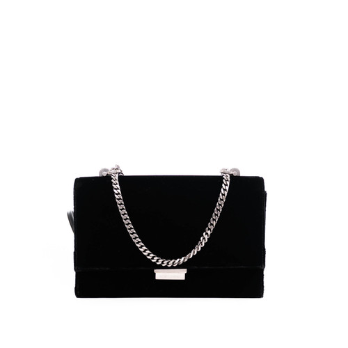SAINT LAURENT Black Velvet Shoulder Bag Image 1