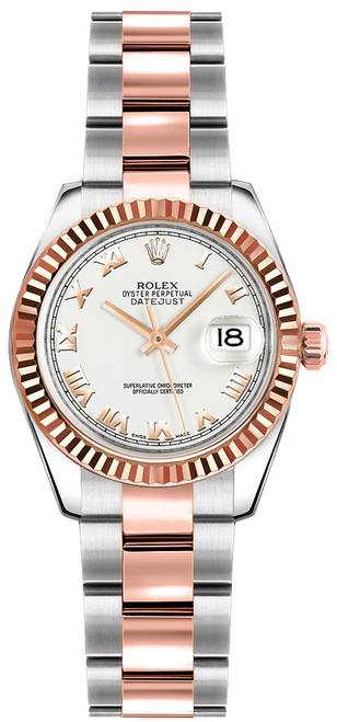 ROLEX Lady-Datejust 26 White Roman Numeral Dial Women
S Watch 179171 Image 1