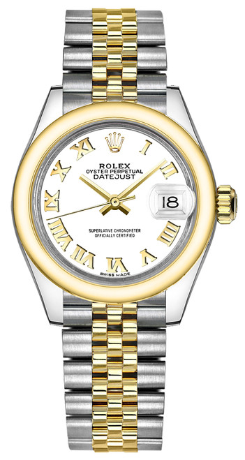 ROLEX Lady-Datejust 28 White Roman Numeral Dial Watch 279163 Image 1