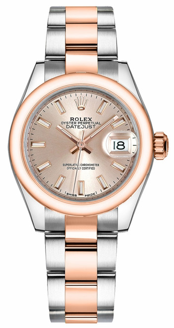 ROLEX Lady-Datejust 28 18K Everose Gold & Steel Women'S Watch 279161-0024 Image 1