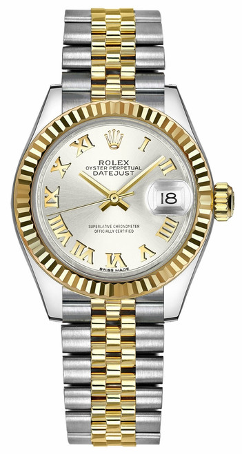 ROLEX Lady-Datejust 28 Silver Roman Numeral Dial Women'S Watch 279173-0005 Image 1