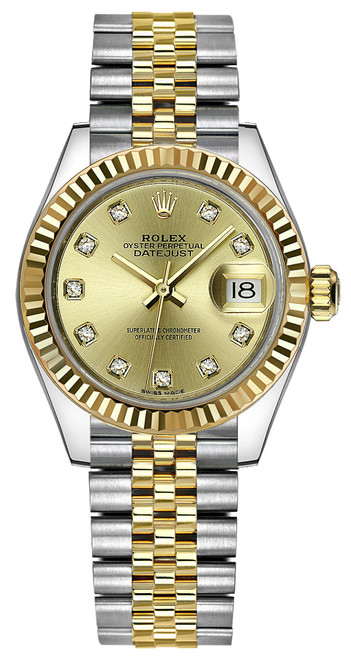 ROLEX Lady-Datejust 28 Champagne Diamond Dial Women'S Watch 279173-0011 Image 1