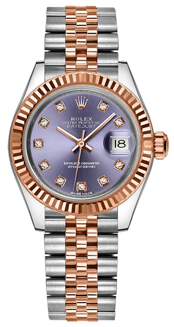 ROLEX Lady-Datejust 28 Purple Diamond Jubilee Bracelet Watch 279171-0015 Image 1