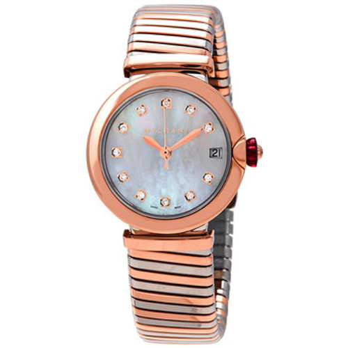 BVLGARI  LVCEA Tubogas Mother of Pearl Diamond Dial Ladies Watch