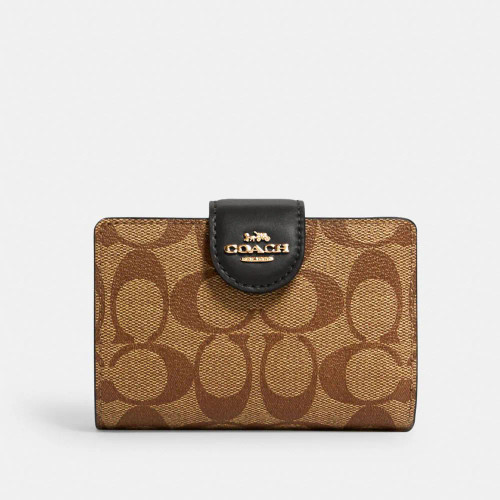 COACH Medium Corner Zip Wallet In Signature Canvas