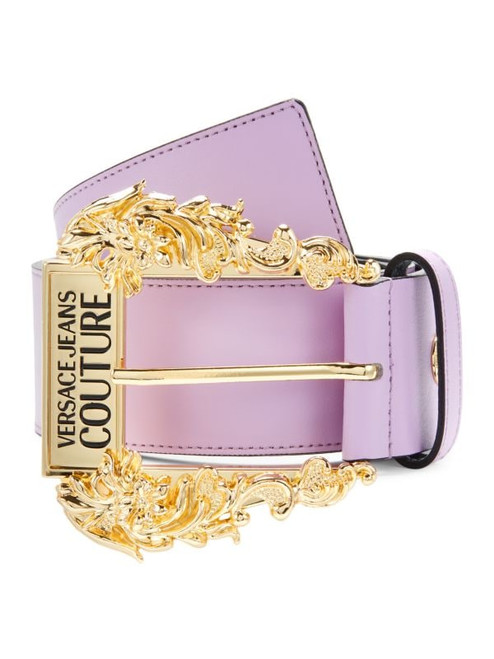 VERSACE JEANS COUTURE Logo Leather Belt LILAC Image 1