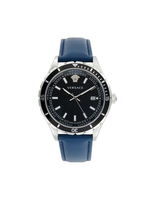 VERSACE Stainless Steel & Leather-Strap Watch ONE SIZE Image 1