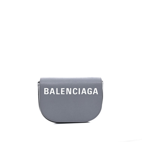 BALENCIAGA Gray Leather Shoulder Bag