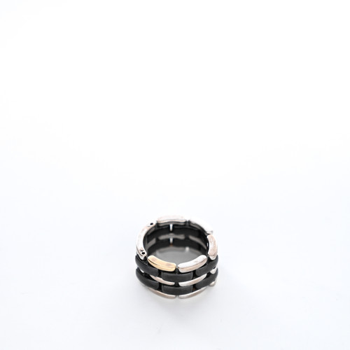 CHANEL 54 Ring White Gold Silver And Black Ceramic Image 1