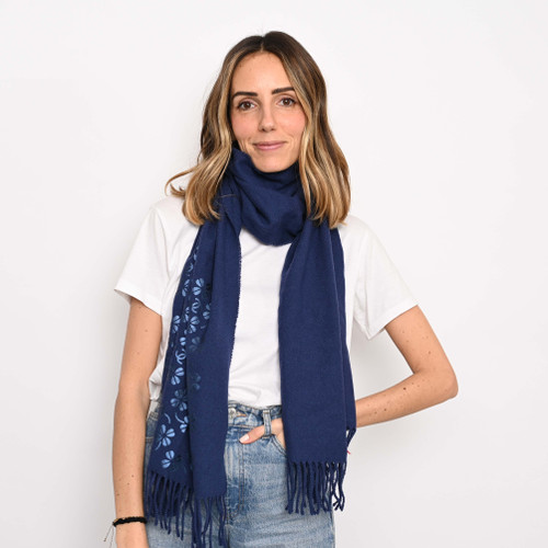 CHANEL Navy Wool Scarf Image 1