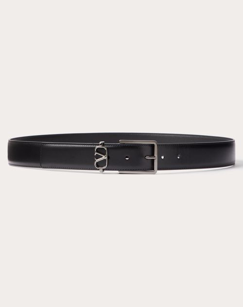 VALENTINO Mini Vlogo Signature Belt In Calfskin, Height: 35 Mm