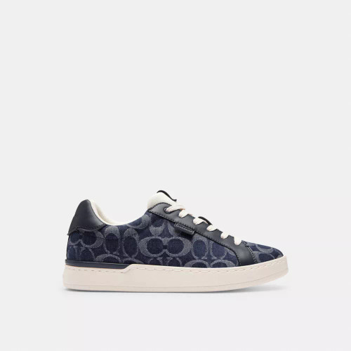 【COACH】 スニーカ Signature Denim 在庫確認願います CAP74 Coach Sneaker In Signature Denim - Black