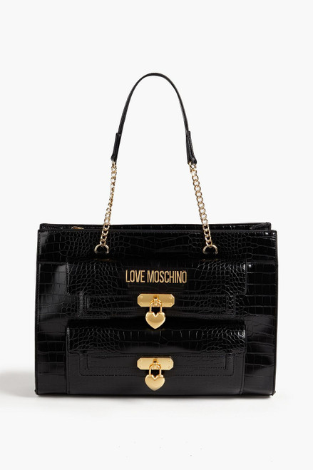 LOVE MOSCHINO Faux Croc-effect Leather Tote