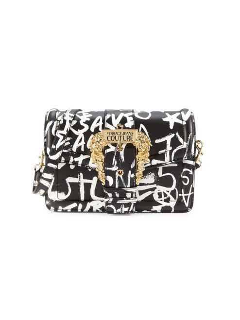 VERSACE JEANS COUTURE Logo Crossbody Bag BLACK WHITE Image 1