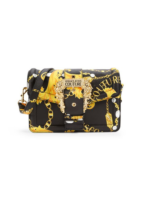 VERSACE JEANS COUTURE Flap Buckle Crossbody Bag BLACK GOLD Image 1