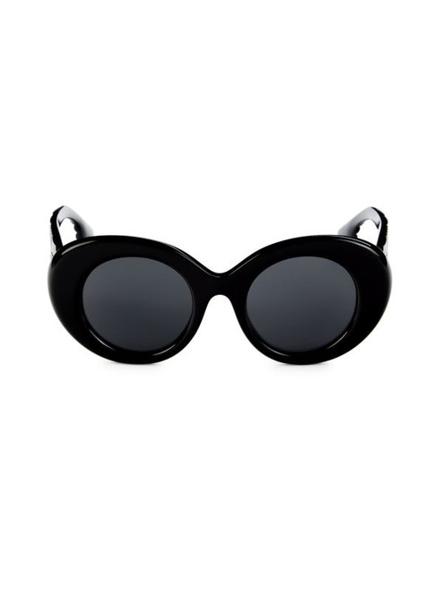BURBERRY 49Mm Round Sunglasses BLACK GREY Image 1