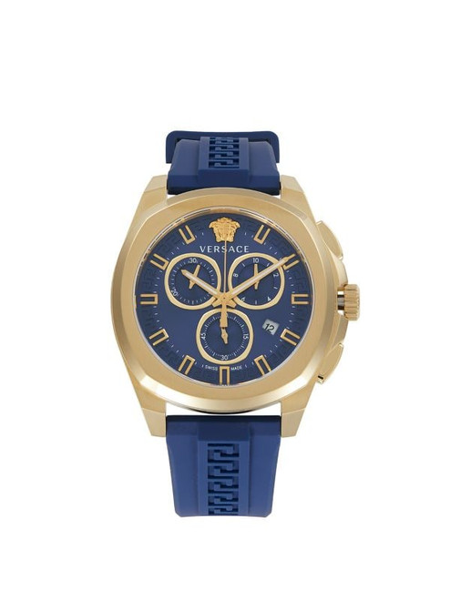 VERSACE Geo Chrono 43Mm Goldtone Stainless Steel & Silicone Strap Chronograph Watch ONE SIZE Image 1