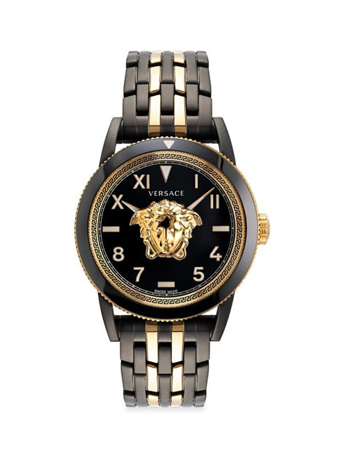 VERSACE Palazzo Two-Tone Matte Stainless Steel Greca Bracelet Watch ONE SIZE Image 1