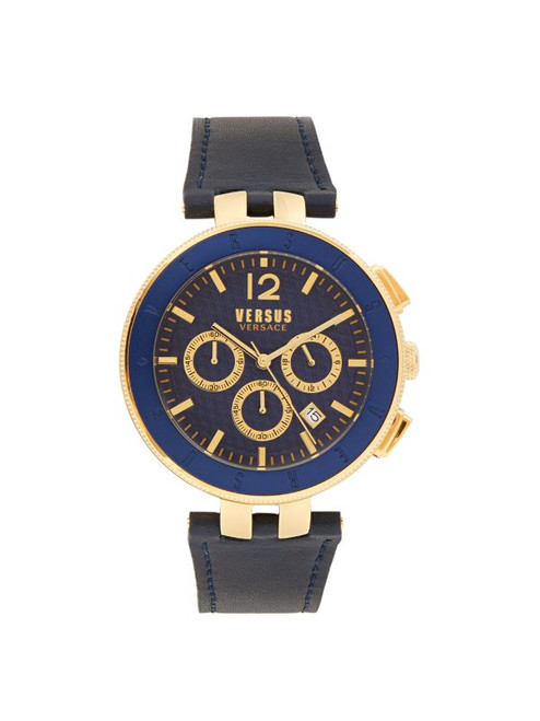 VERSUS VERSACE 44Mm Goldtone Ip Stainless Steel Chronograph & Leather Strap Watch ONE SIZE Image 1