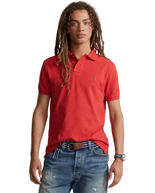 POLO RALPH LAUREN  Custom Slim Fit Mesh Polo Shirt POST RED Image 1