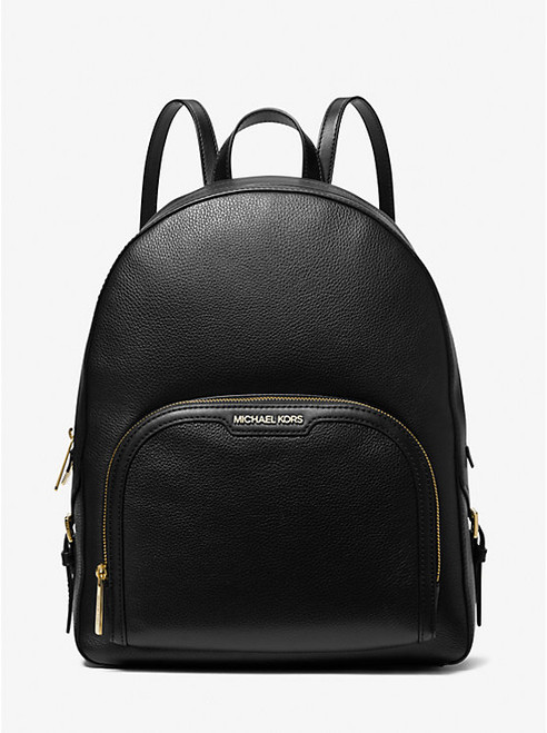 MICHAEL KORS Jaycee Large Pebbled Leather Backpack BLACK Image 1