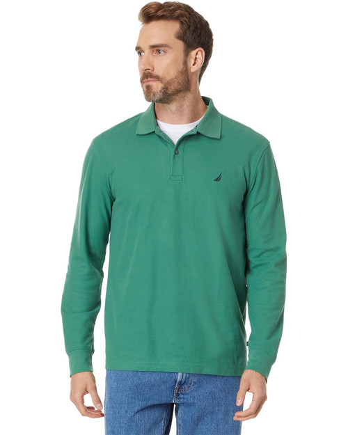 NAUTICA  Sustainably Crafted Classic Fit Long Sleeve Deck Polo COLOR COASTAL PINE Image 1
