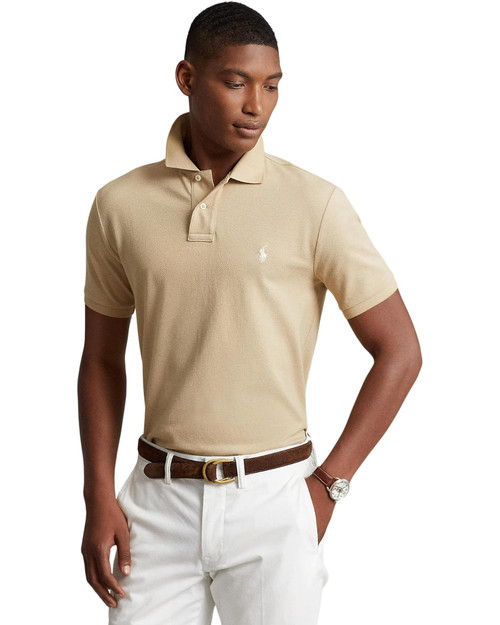POLO RALPH LAUREN  Custom Slim Fit Mesh Polo Shirt COLOR BEIGE/CREAM Image 1